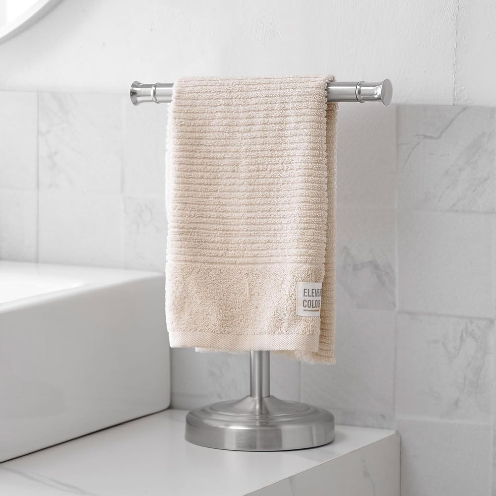 RUMOSE Brushed Nickel Hand Towel Holder Stand Countertop Towel Rack