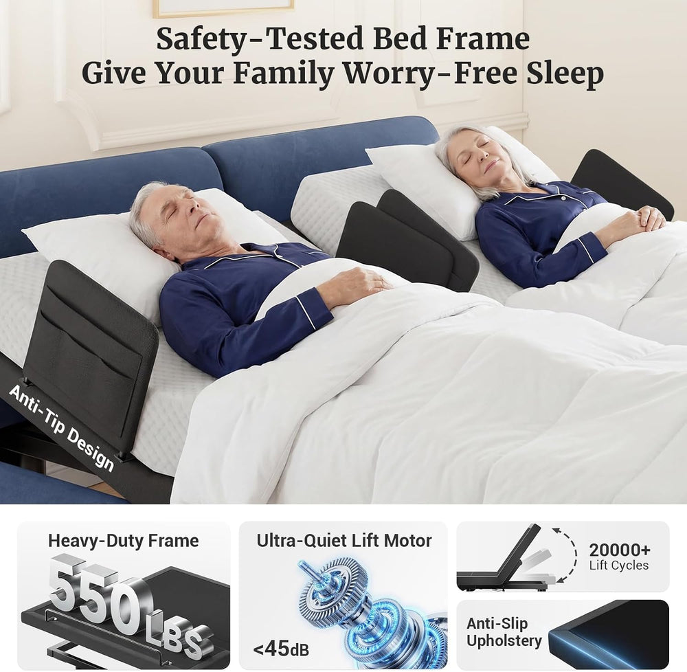Tami Tami T500 Twin XL Adjustable Bed Frame, Adjustable Base with Head&Fo...