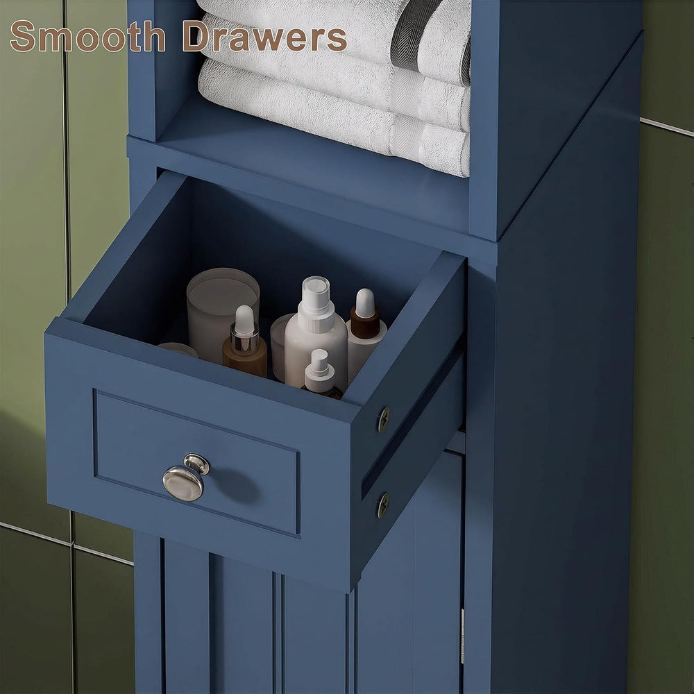 ChooChoo Narrow Bathroom Storage Cabinet with Adjustable Shelves and Drawer