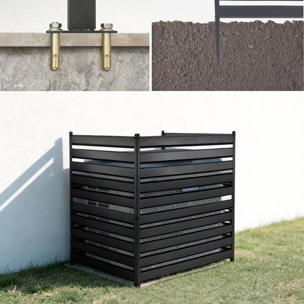 38" W x 42" H (3 Panels) Air Conditioner Fence Screen - Outdoor Enc...