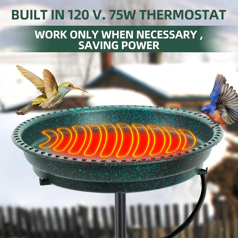 Heated Bird Bath for Outdoors for Winter, 75W Bird Bath Water Heater Bird Bat...