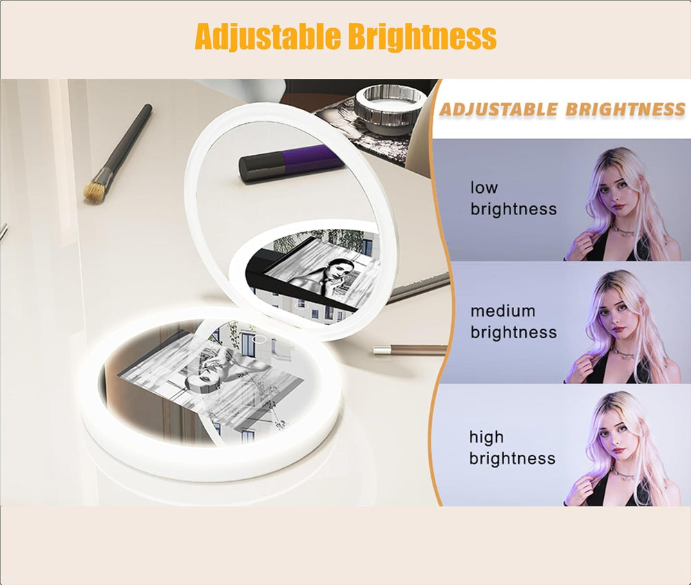 Zyyini UV Makeup Mirror, 3.5 Inch Travel Compact Mirror with Camera for Sunsc...