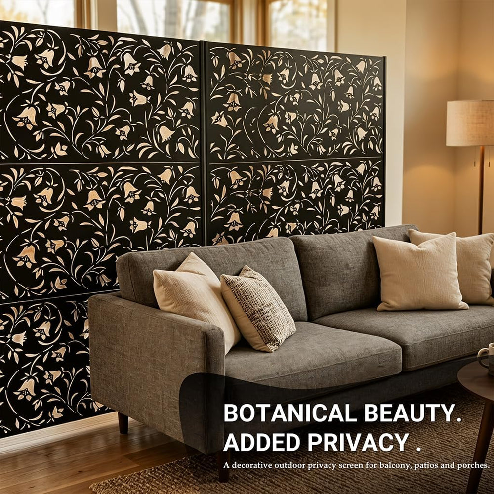 72" Outdoor Privacy Screen, Decorative Metal Privacy Fence Panels