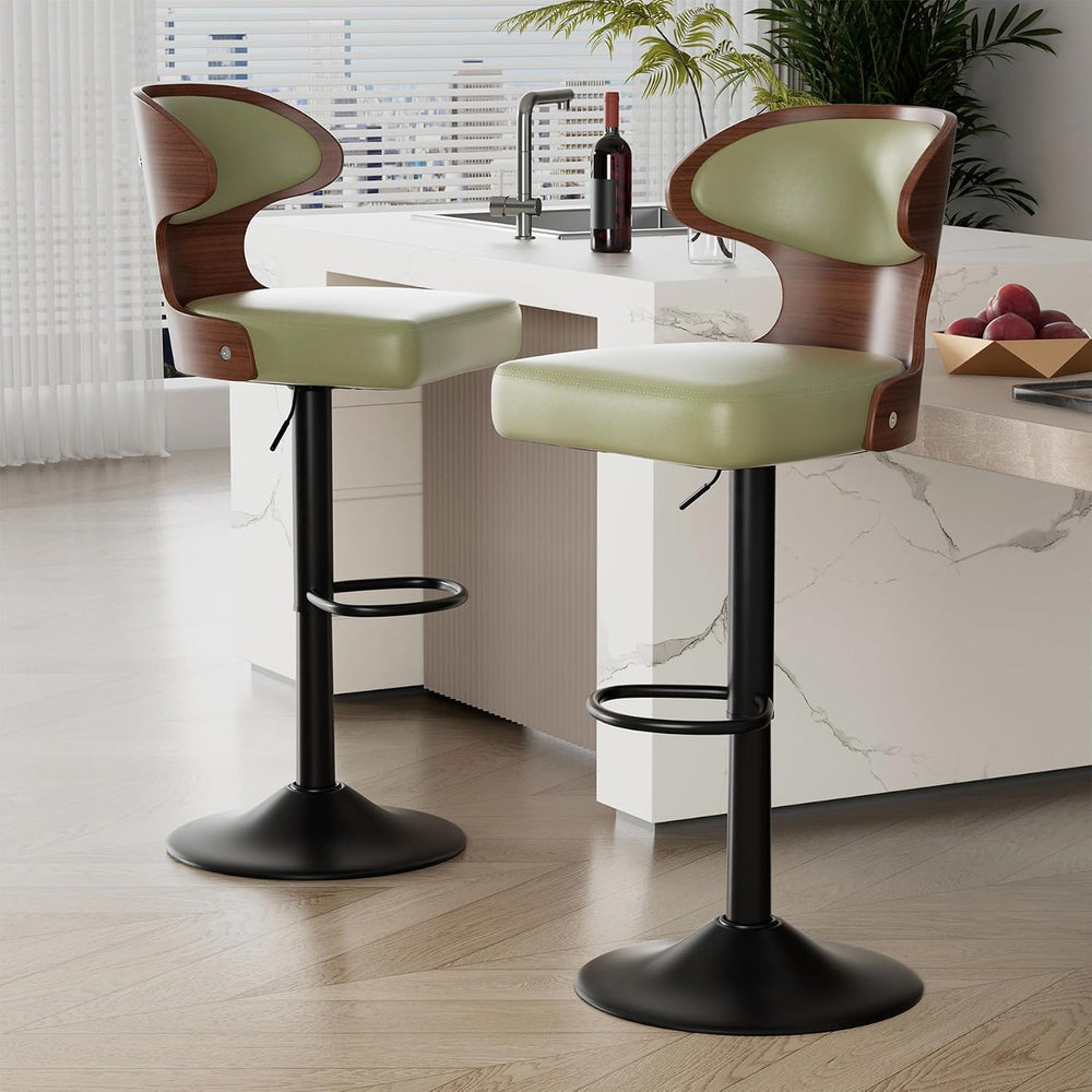 Swivel Bar Stools Set of 2,Adjustable Height Bentwood Barstools