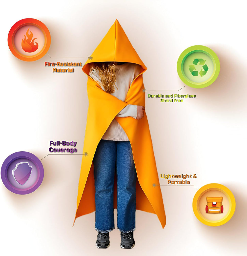 Fire Cloak - 1500F CE Certified Emergency Fire Blanket for Home & Kitchen