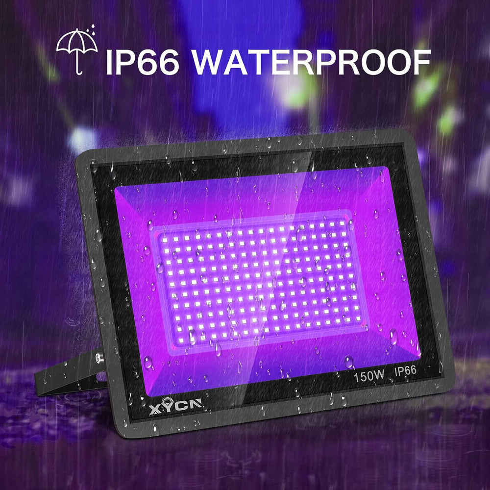 XYCN 4 Pack 150W LED Flood Black Lights,395nm to 405nm UV Outdoor Flood High ...