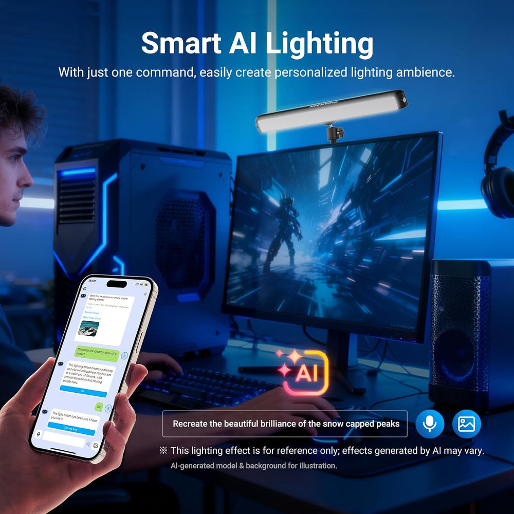 NEEWER NG01 Dual Sided RGB LED Streaming Key Light, Smart Lamp for Desk