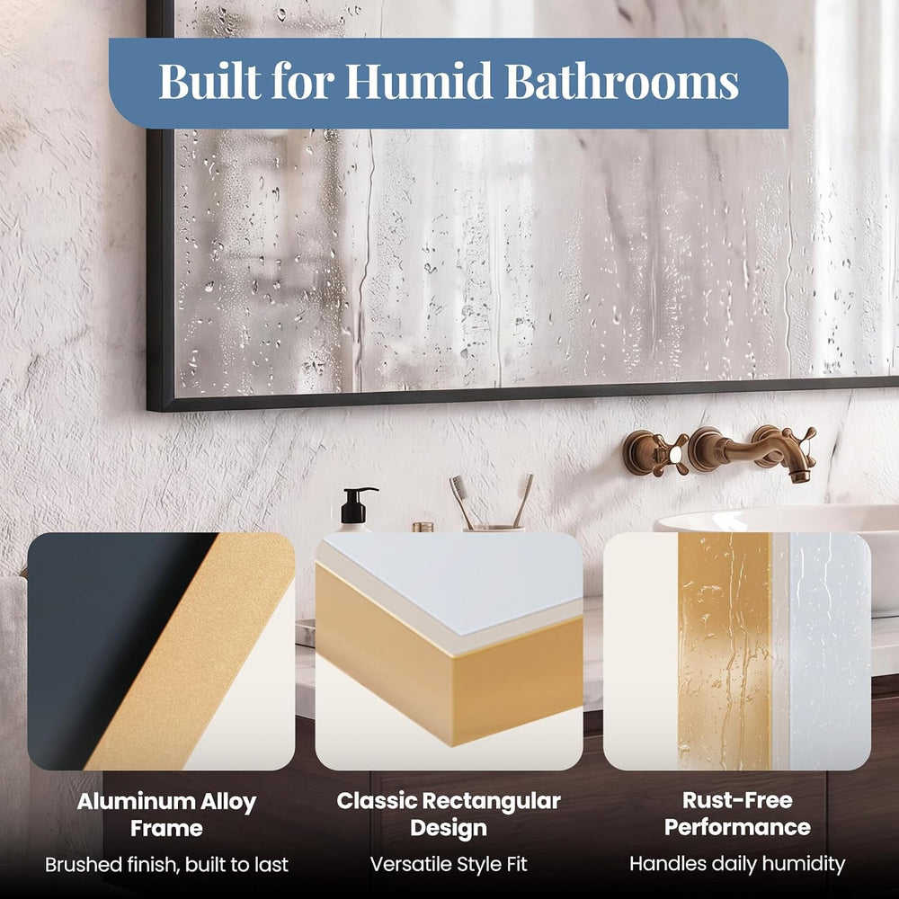 NEWBULIG Bathroom Wall Mirror, Vanity Rectanglar Mirror, 30x48 Inch