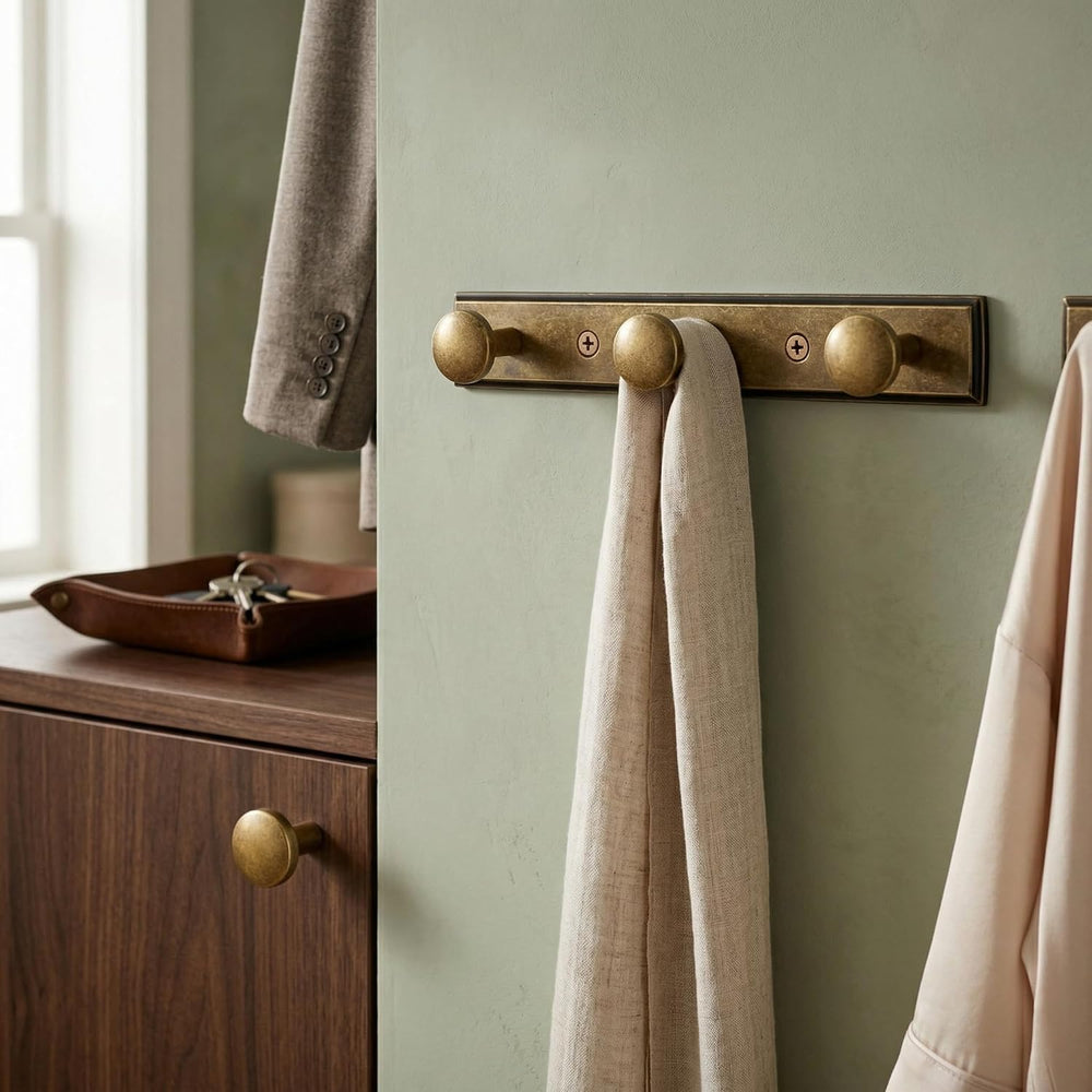 Goo-Ki Antique Brass Coat Rack Wall Mount, Heavy Duty Zinc Wall Mounted Coat ...
