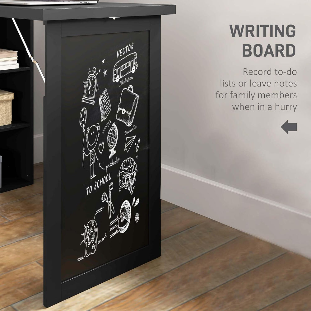 HOMCOM Foldable Convertible Writing Table Computer Desk, Black