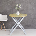 100% Solid Wood 23.5" W Round Folding Side Table for Dining, Patio, Living Room, No Assembly Required