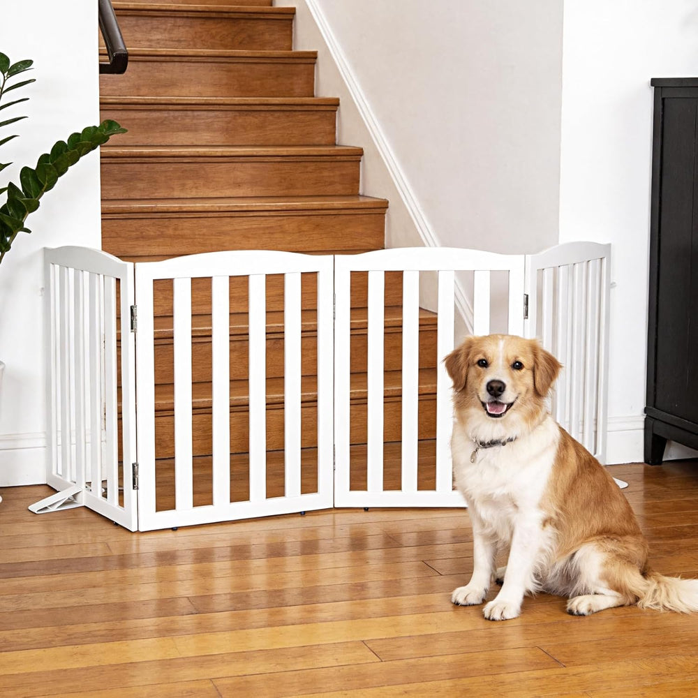 Freestanding Dog Gate Indoor,Doggie Gate Foldable Dog Gates for Doorways,Stai...