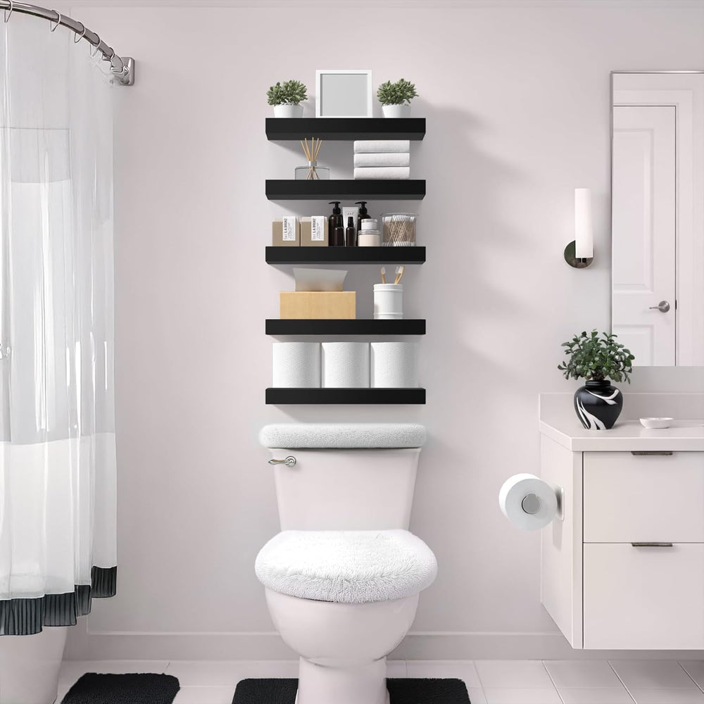 Sorbus 16 Inch Floating Shelves for Wall (2 Pack, Black)