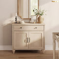 WAMPAT Farmhouse Buffet Cabinet with Doors & Drawer, Light Oak, 34 inch