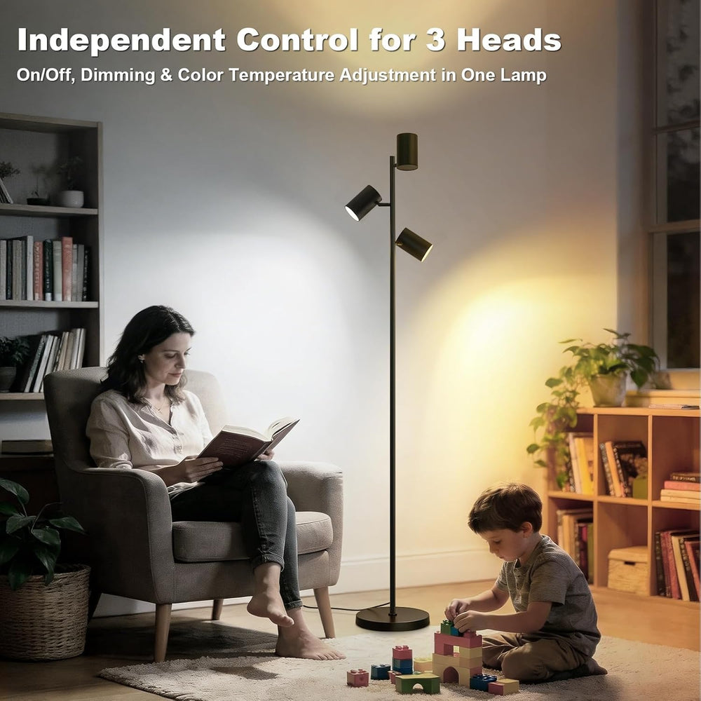 4000LM LED Tree Floor Lamp, 36W Super Bright Reading Lamp with Remote, Dimmab...