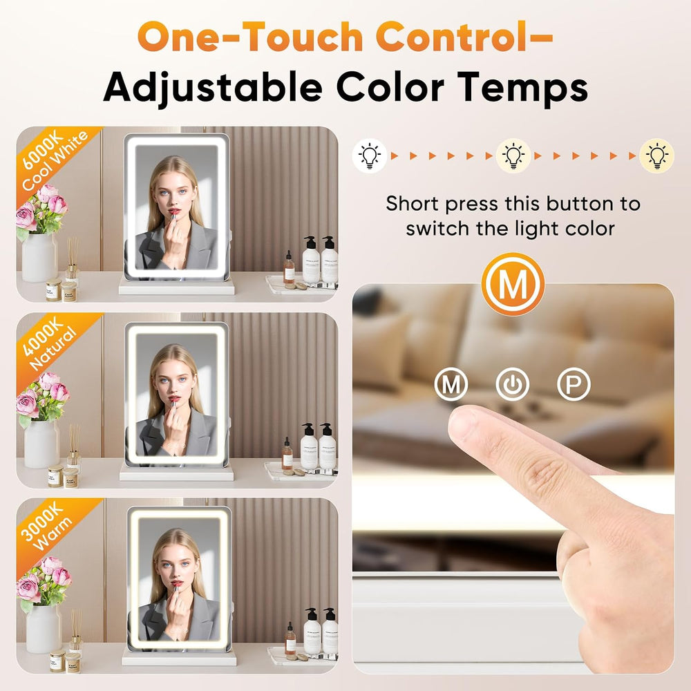 Sweetcrispy 17"x13" LED Mirror with Lights, Compact Lighted Vanity ...