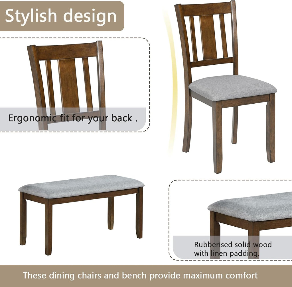 keiki 6-piece standard height dining table set with, package contents