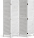 VEVOR Wood Room Divider, 4 Panel Folding Privacy Screen, 66.9 Inches Tall Indoor Wooden Partition, Portable Decoration Screen, for Room Separation, Home, Office, Restaurant & Bedroom (Light Grey)