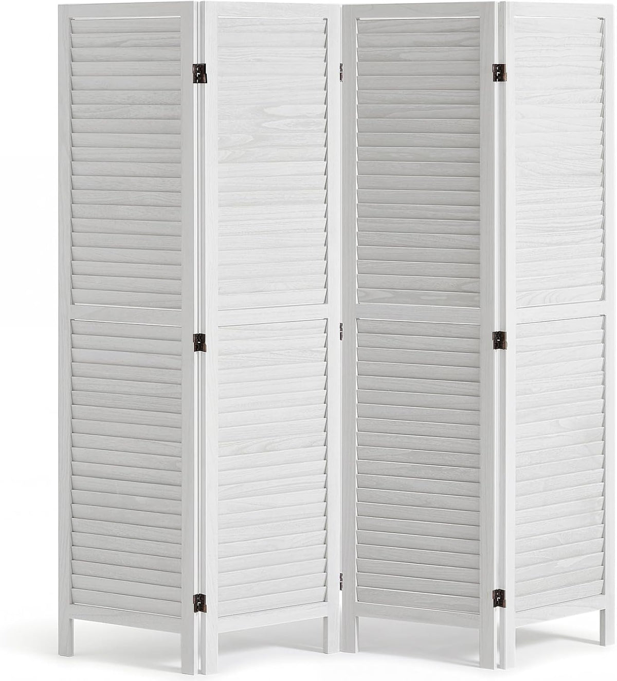 VEVOR Wood Room Divider, 4 Panel Folding Privacy Screen, 66.9 Inches Tall Indoor Wooden Partition, Portable Decoration Screen, for Room Separation, Home, Office, Restaurant & Bedroom (Light Grey)