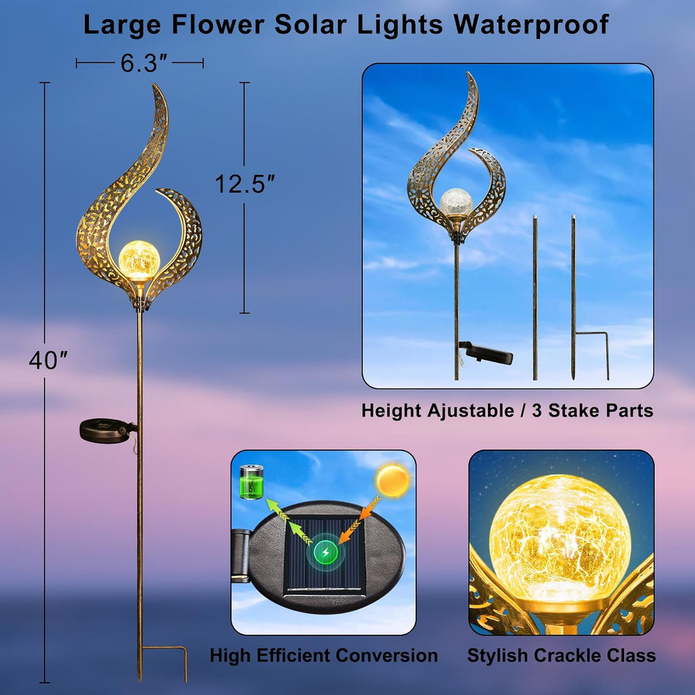 HOMEIMPRO Outdoor Solar Garden Lights Waterproof, Gifts for Mom Dad, Yard Art...