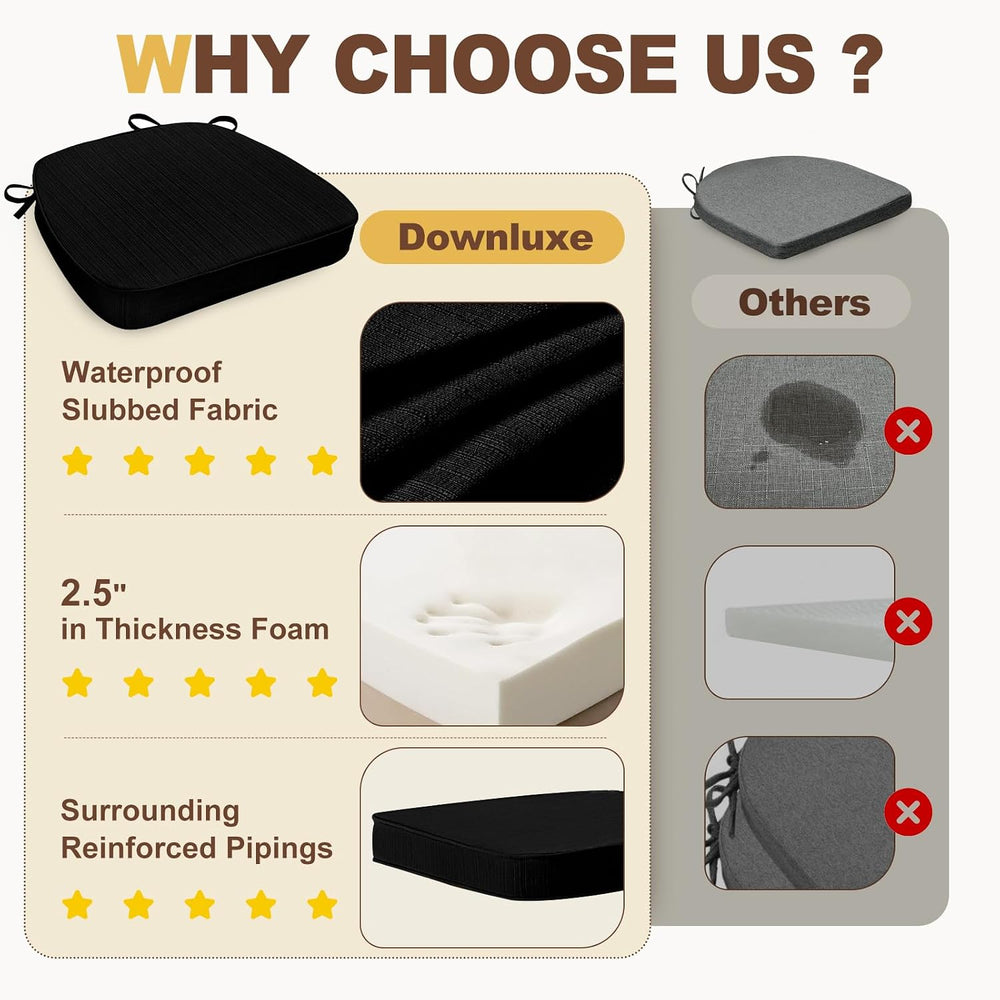 downluxe Chair Cushions for Dining Chairs, Waterproof Kitchen Chair Pads, Non...