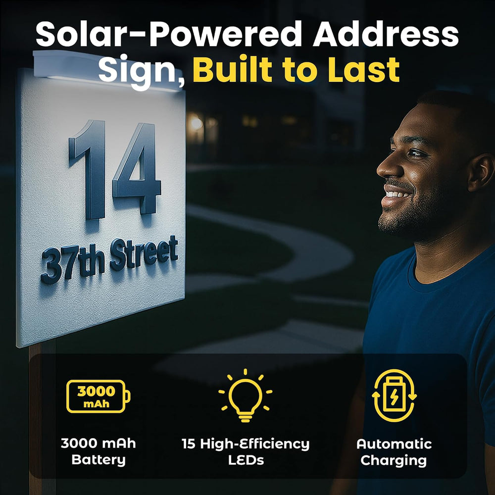 Brighticonic 2Pck Solar Sign Lights for Outdoor Use, Warm White 3000K