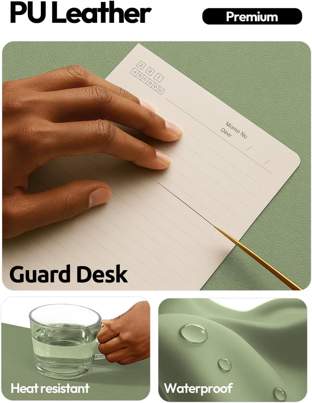 YSAGi Leather Desk Pad Protector, Office Desk Mat, Large Mouse Pad, Non-Slip ...