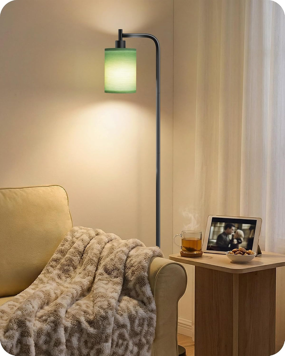 Dimmable Floor Lamp for Living Room with Remote & 10W Bulb