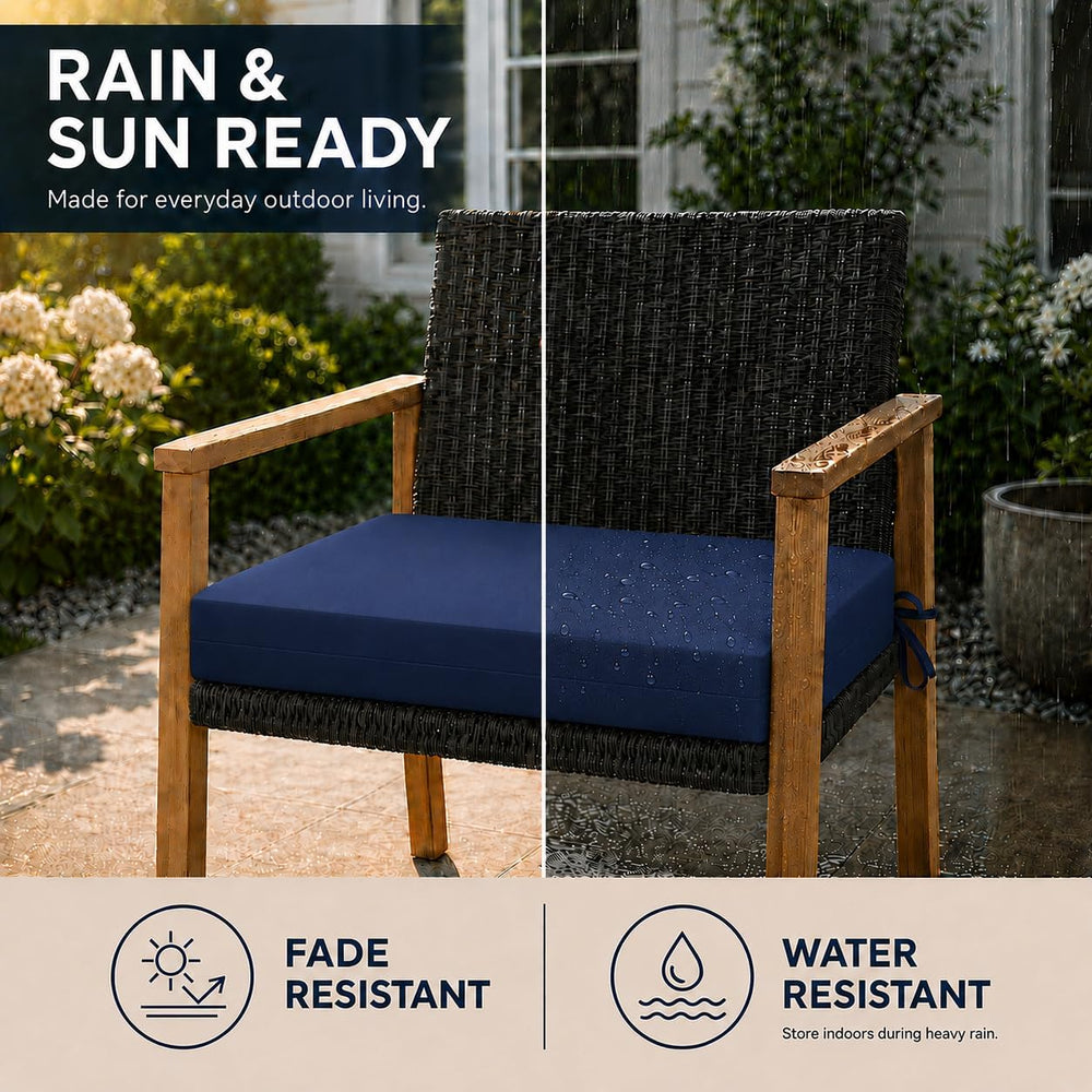 UNIKOME Outdoor Chair Cushions Pack of 4, Water Resistant Patio Cushions with...