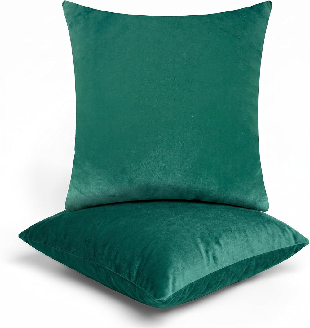 18x18 Throw Pillows with Inserts, Set of 2 Velvet Sofa Pillows