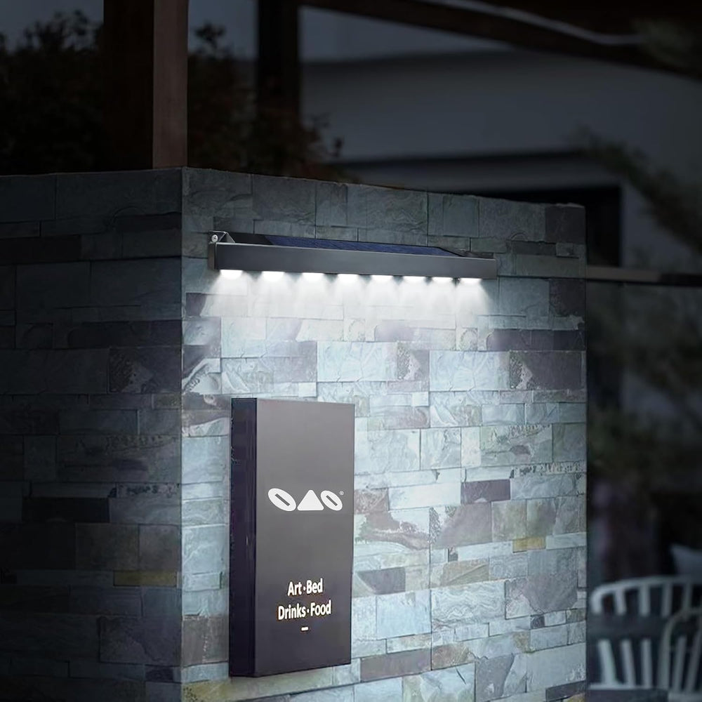 2 Pack Solar Sign Light Dusk to Dawn, 8 LED Outdoor Signboard Lights