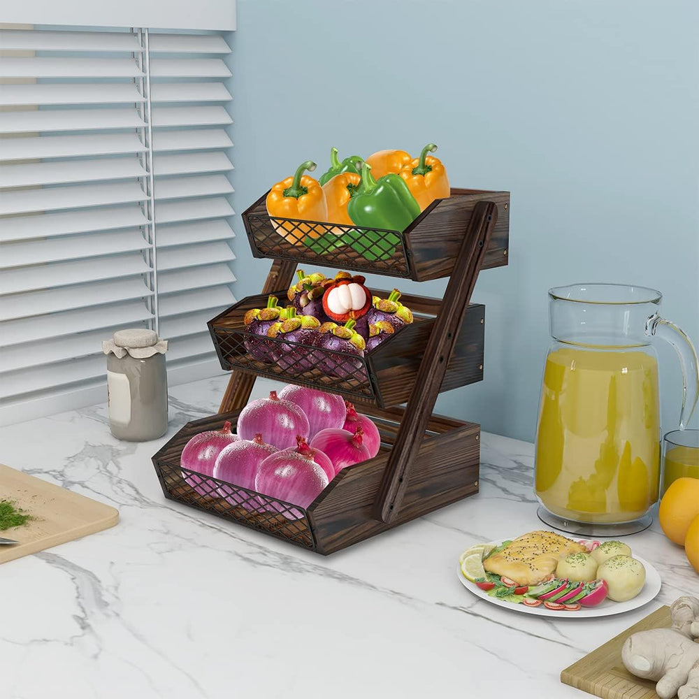 Dorhors Fruit Basket for Kitchen Counter Organizer,Fruit Bowl Stand Storage