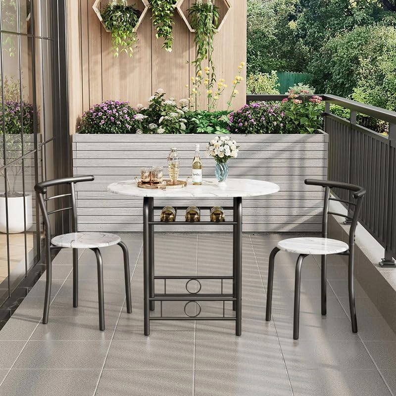 shahoo 3-piece dining table set for 2, kitchen shown in use