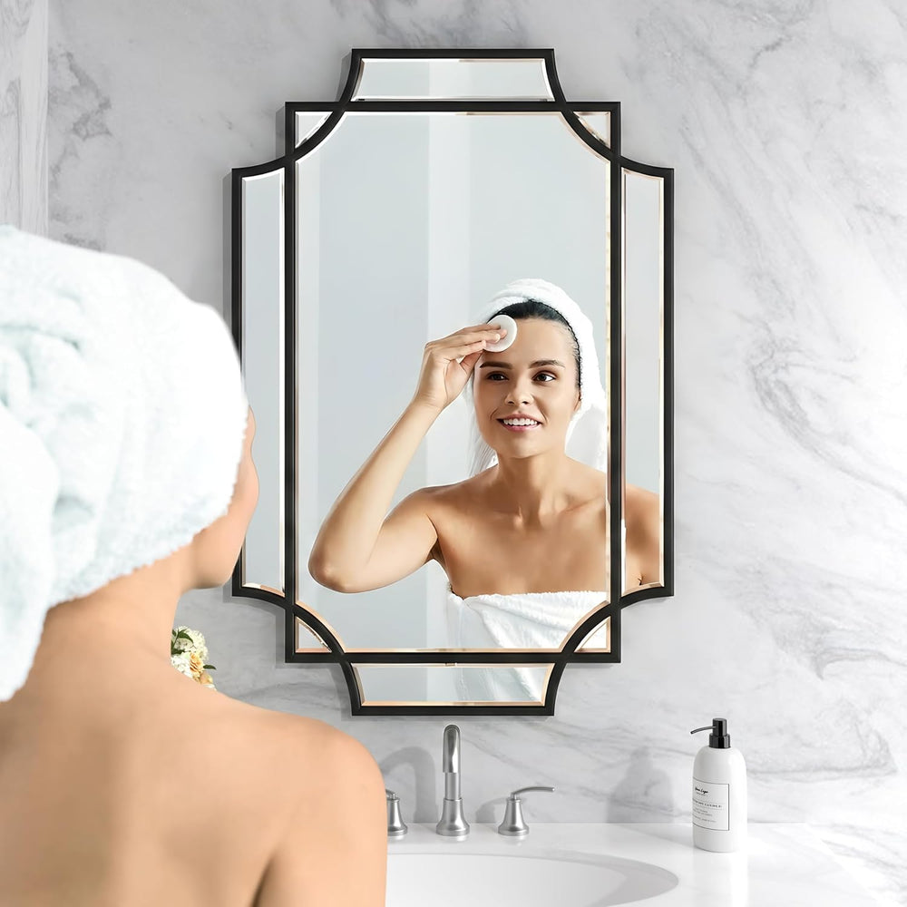 24x36 Inch Bathroom Mirrors for Over Sink, Framed Mirrors for Wall Black