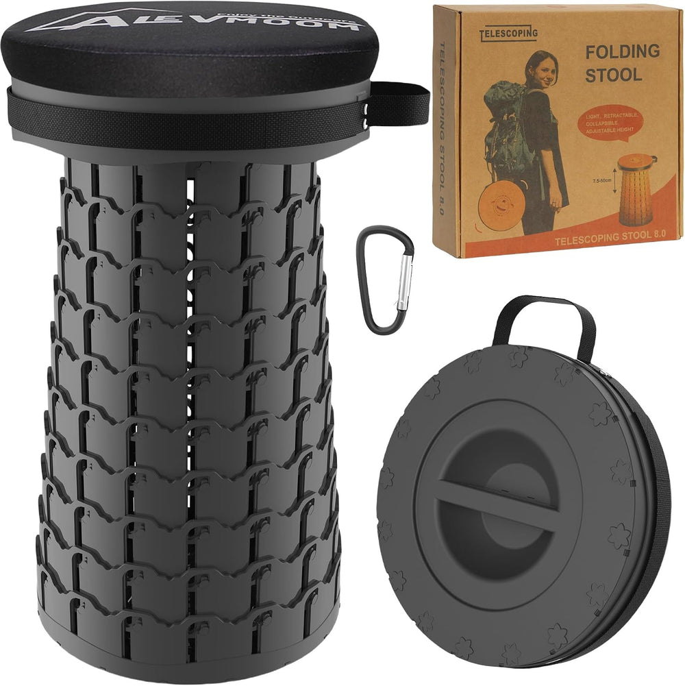 ALEVMOOM XXL Collapsible Stool with Thick Cushion,Taller 19.7" Wider 11....