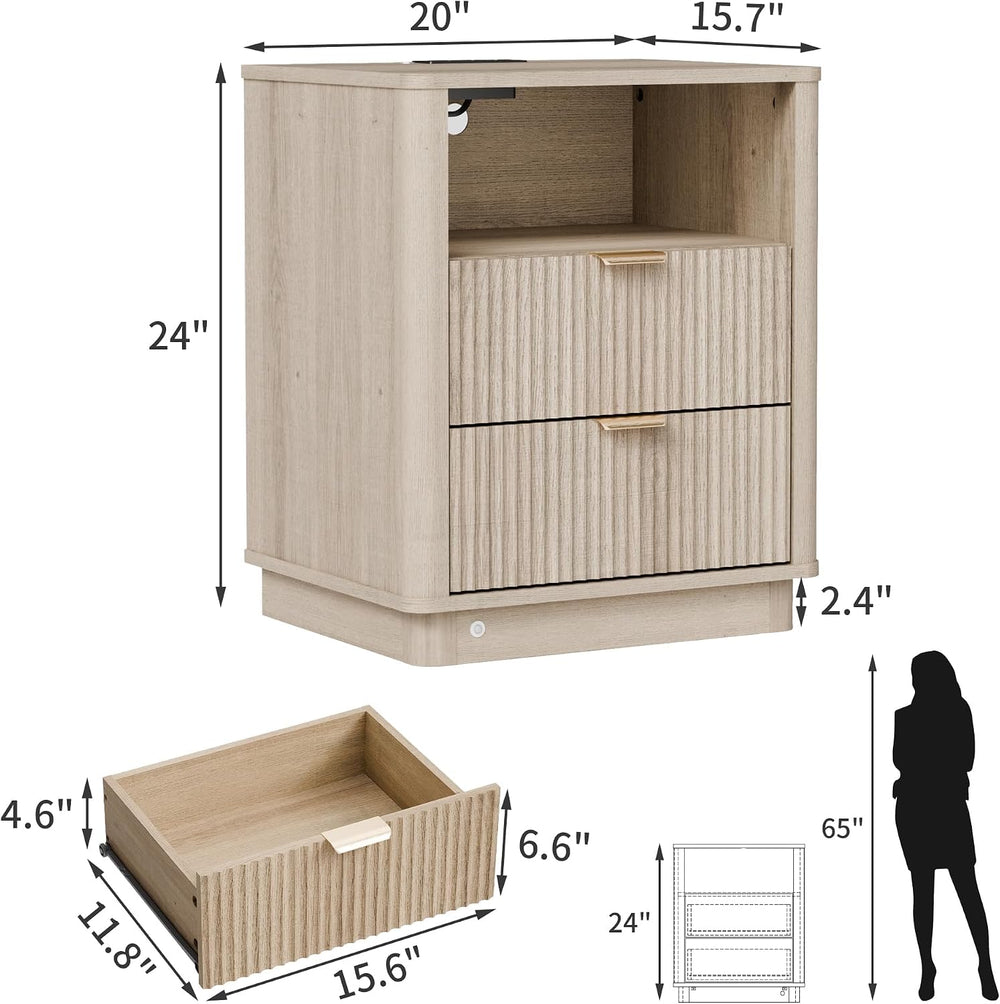 Dresser and Nightstand Sets 3 Piece, Bedroom Set with Charging Station, Large...