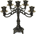 5-Candle Metal Candelabra 10.3 Inch Tall Candlestick Candle Holders for Home Decor Wedding Christmas Church Halloween Party,Bronze Tulip