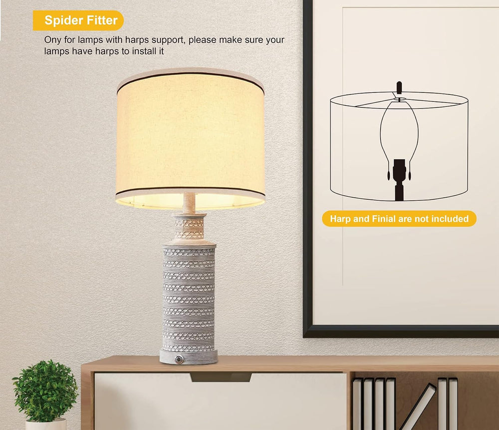 Lamp shades Set of 2,Drum Lampshades 13"x13" x 10" High, Mediu...