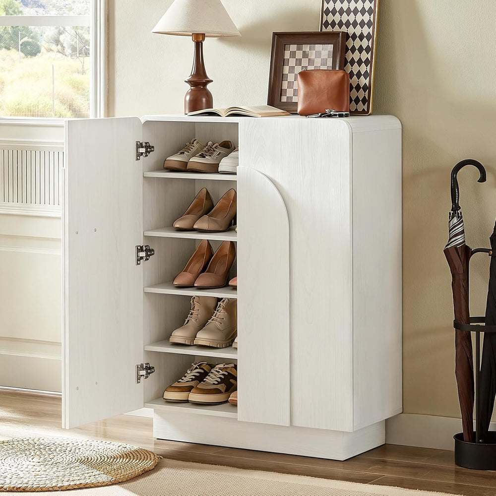 ONBRILL Shoe Storage Cabinet,13.8" D x 31.6" W x 43.3" H, White