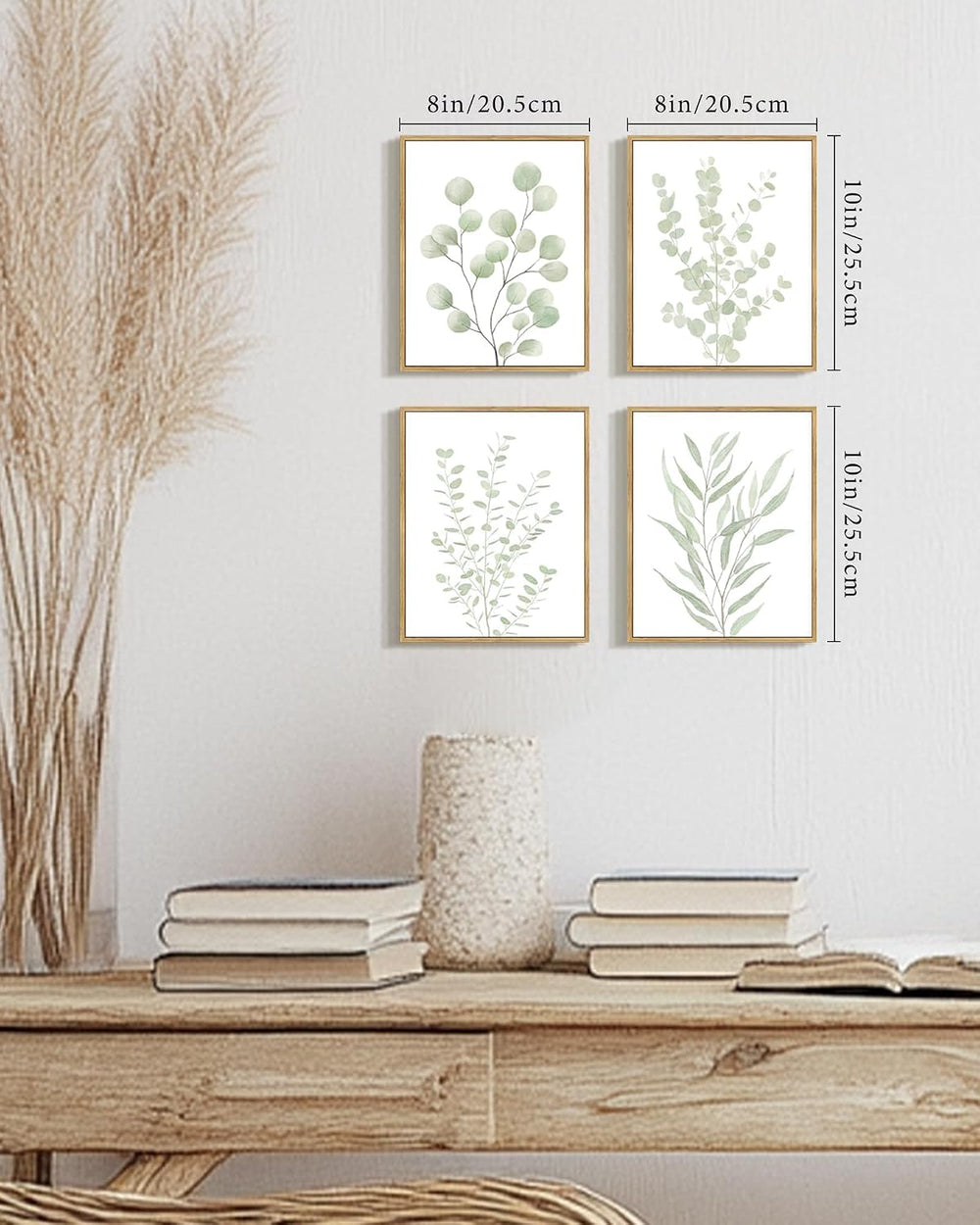 Drsoum Botanical Plant Framed Wall Art Boho Wall Decor for Bathroom Sage Gree...