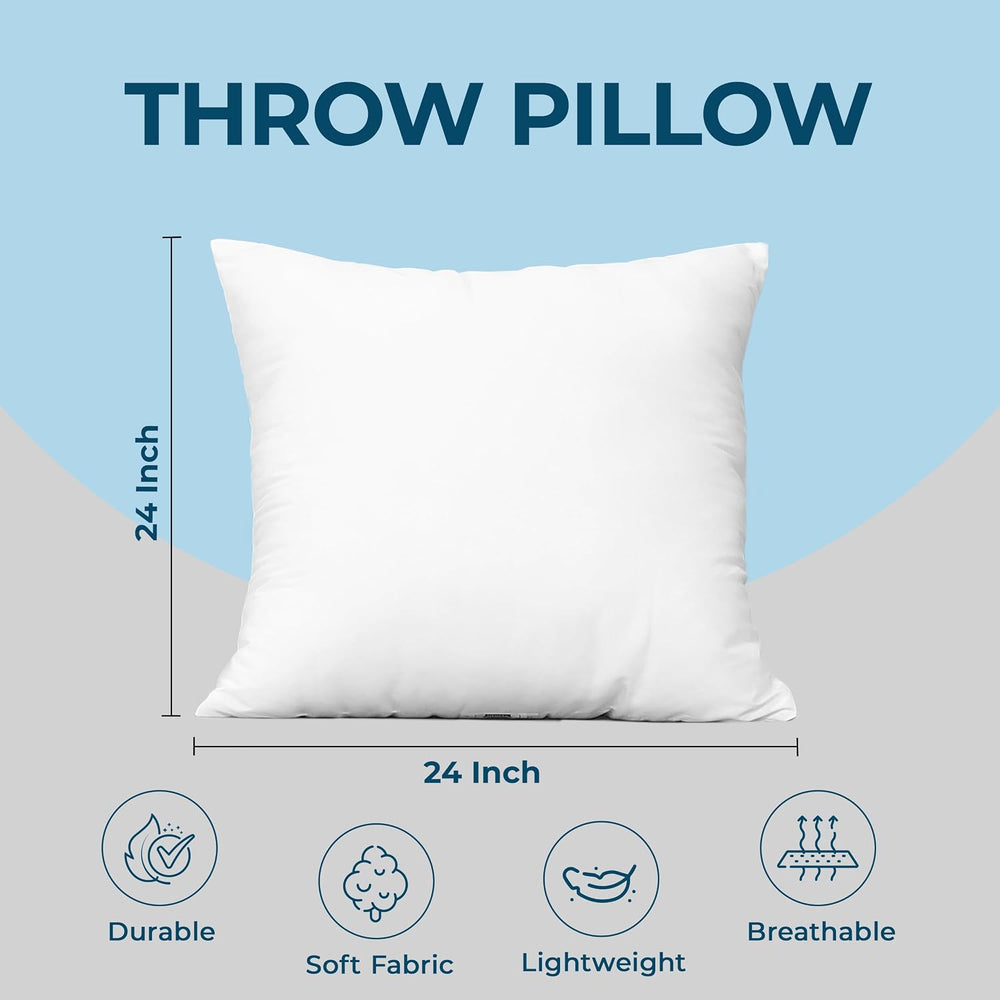 Utopia Bedding Throw Pillows, Decorative 24x24 Pillow Inserts, Set of 4