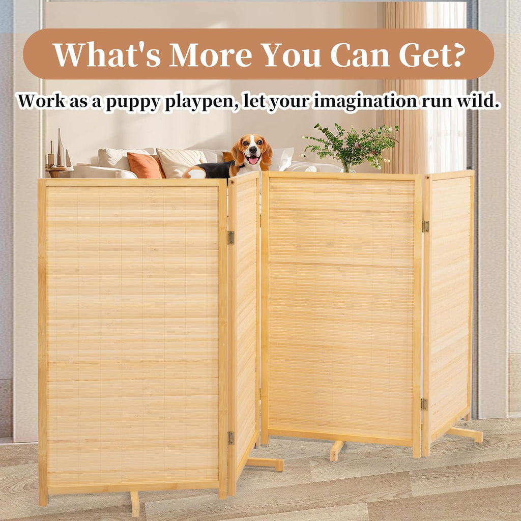 Room Divider Folding Privacy Screens,Hand-Made Natural Bamboo Room Dividers