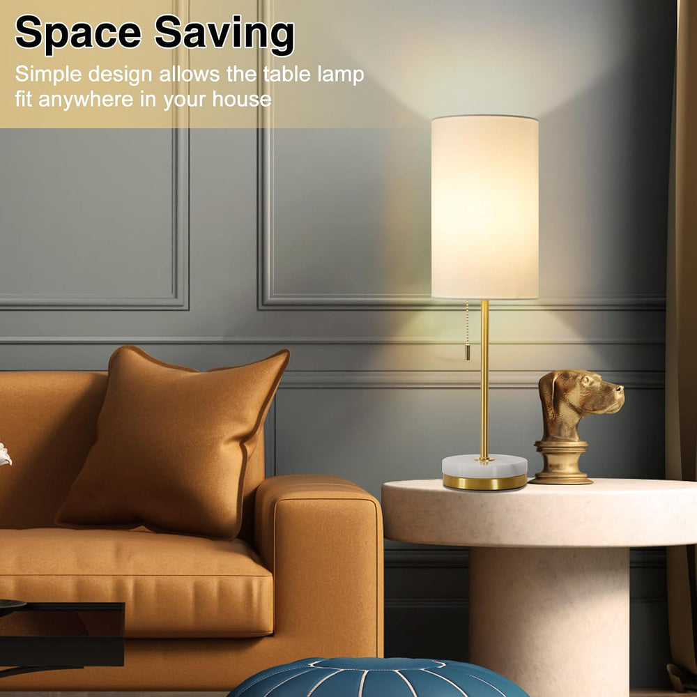 Luvkczc 18" Desk Lamp & Table Lamp Set of 2, Bedside Lamps with Marb...