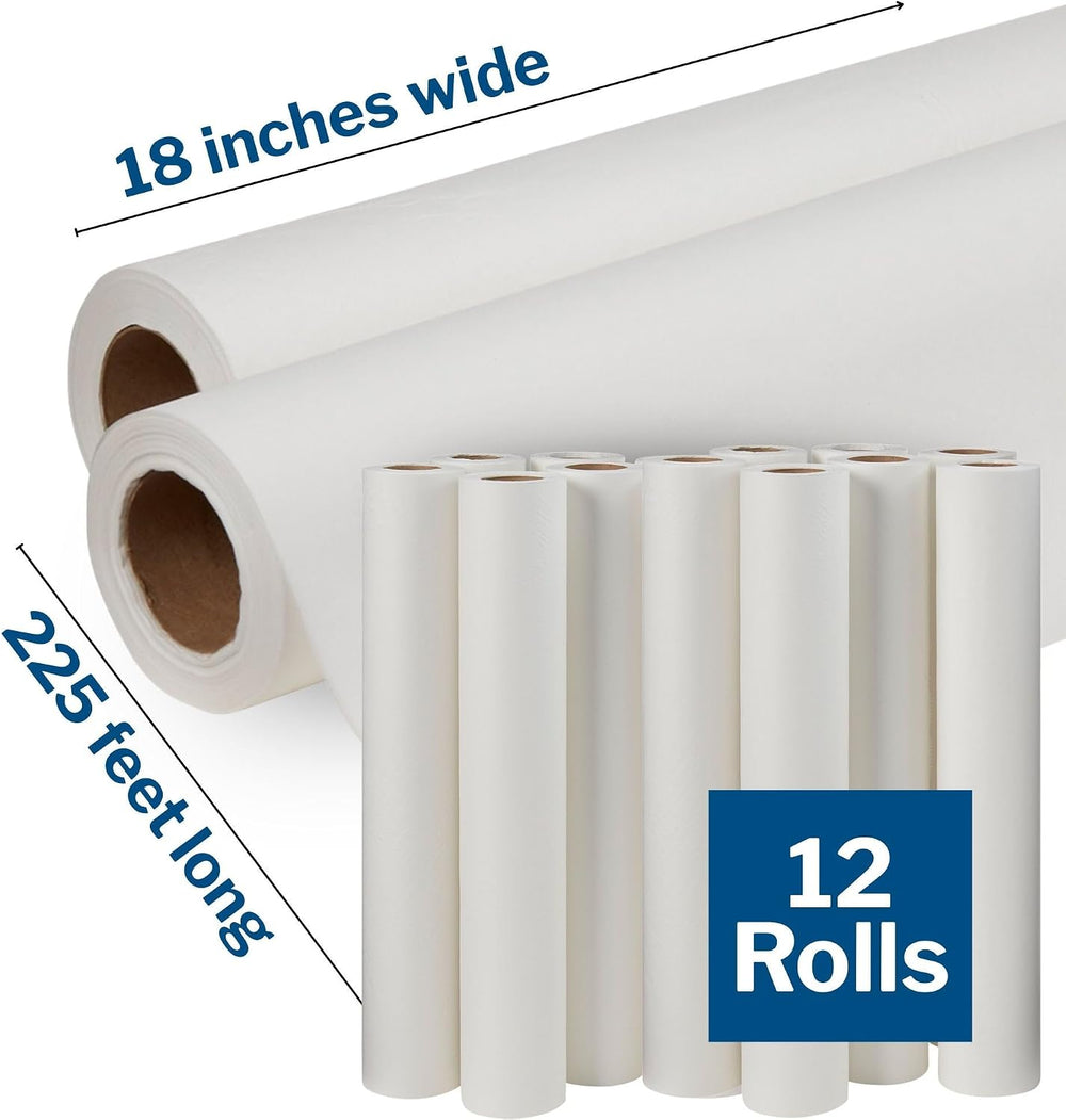 McKesson Medical Exam Table Paper Rolls, Spa, 18 in x 225 ft, 12 Rolls