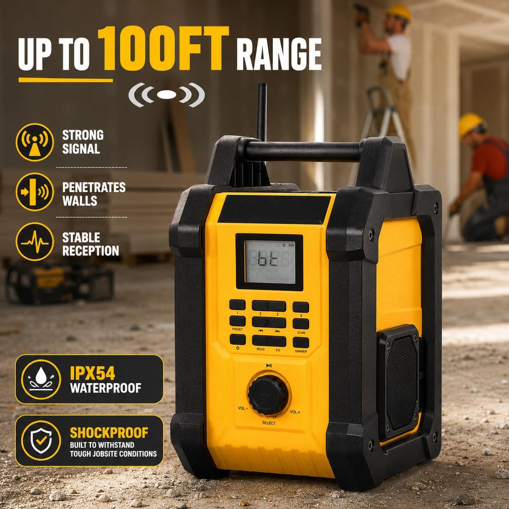 Jobsite AM/FM Radio Speaker Compatible with 20V MAX Battery