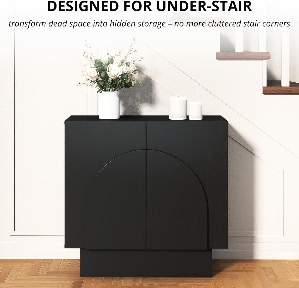 HEAH-YO Black Sideboard Buffet Cabinet with Storage, 31" Entryway Accent...