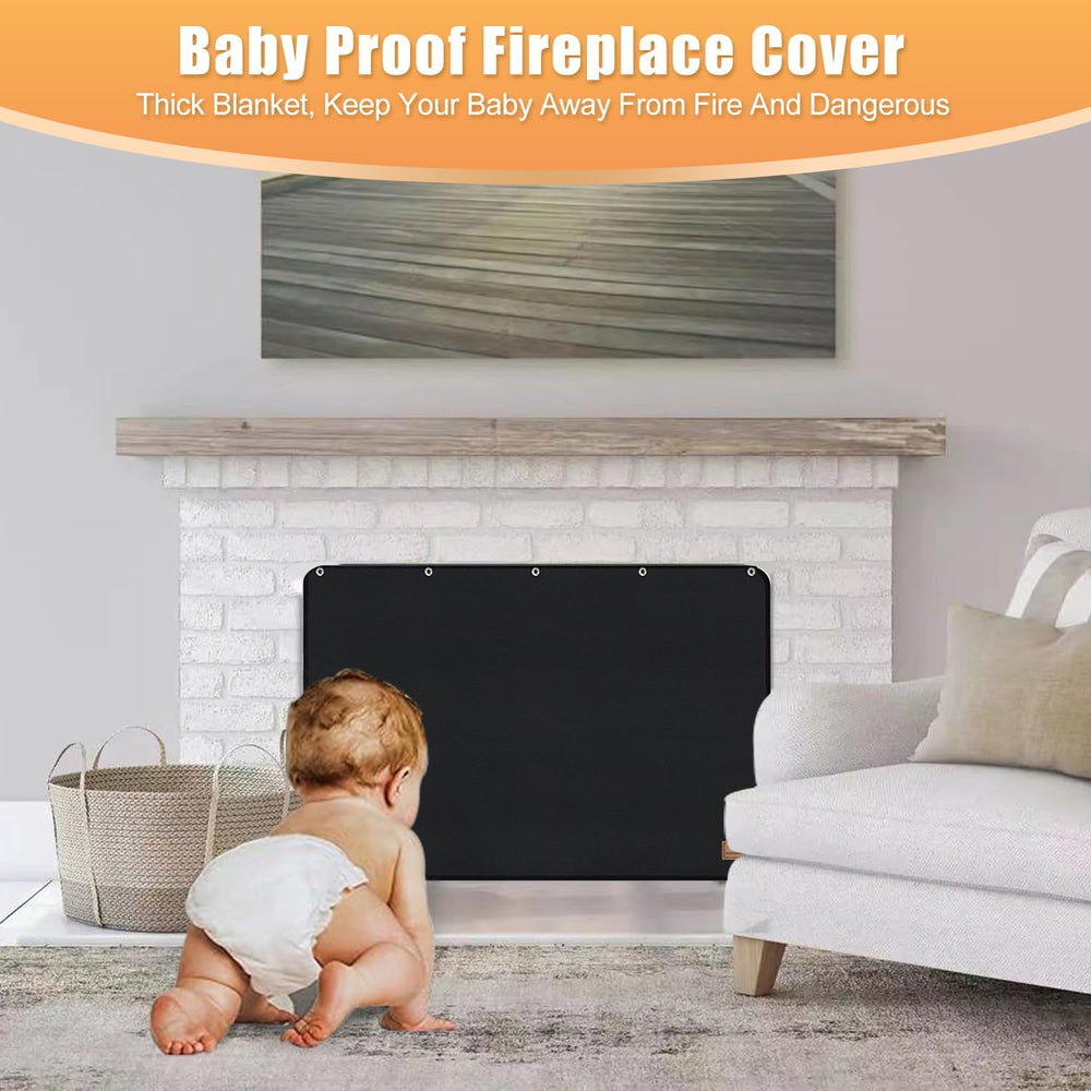 Magnet Fireplace Cover, Black Color, (39" W x 32" H)