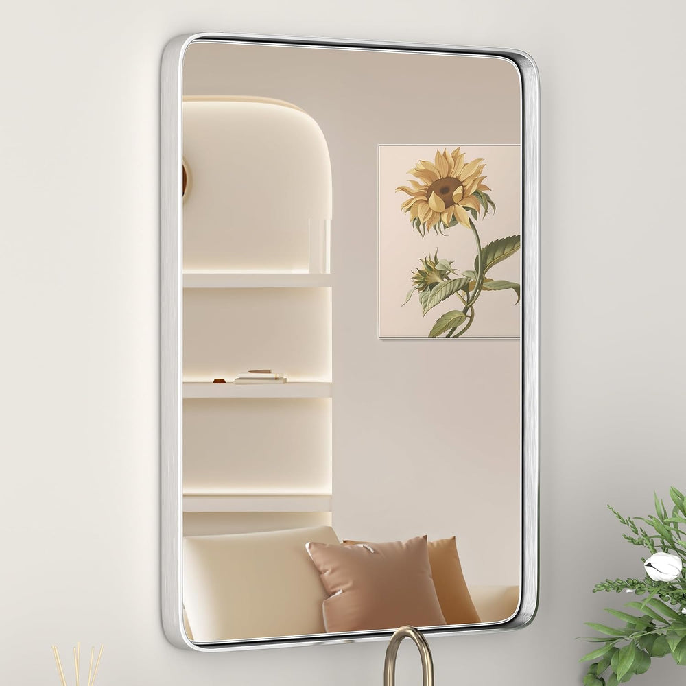 16" x 20" Brushed Nickel Bathroom Mirrors for Over Sink,AluminumFrame