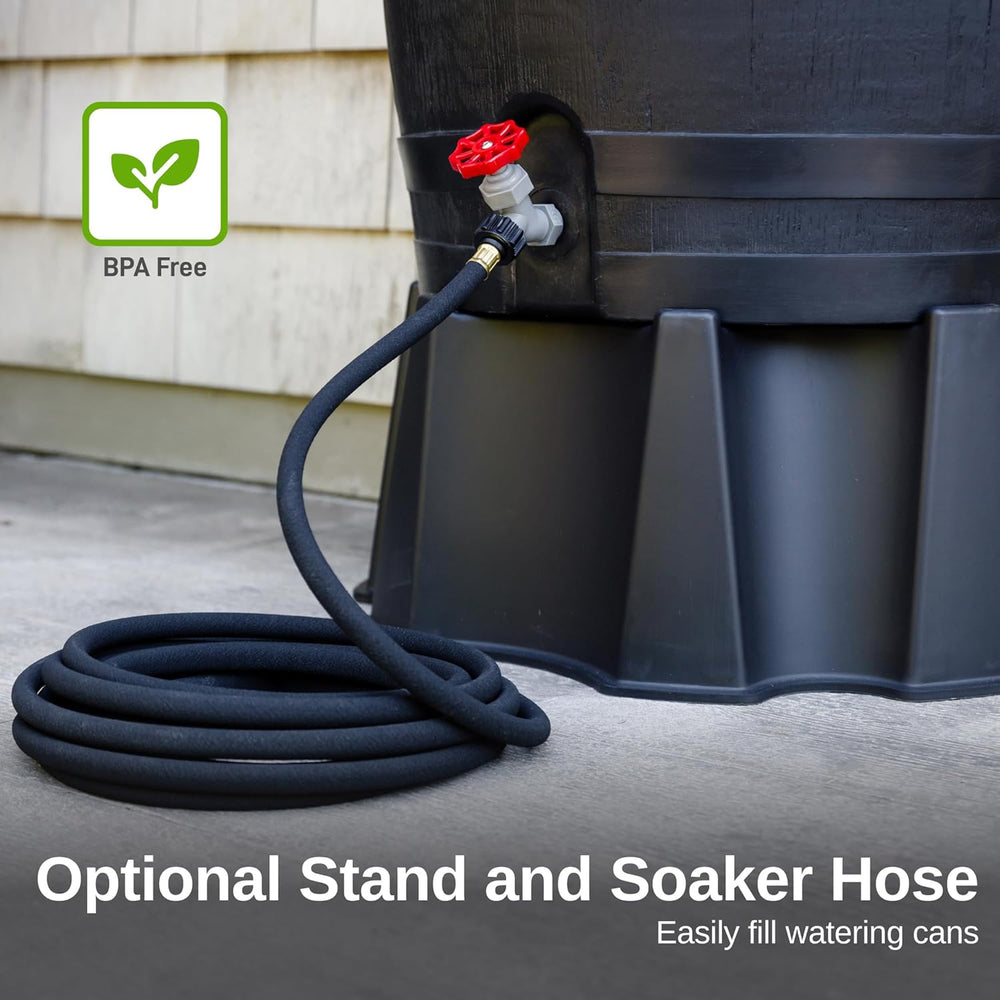RTS Home Accents 50-Gallon ECO Rain Barrel Made with 100% Recycled Plastic, F...