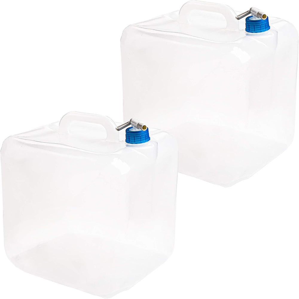Cedilis 2 Pack 5.3 Gallon Collapsible Water Container with Spigot, Food Safe ...